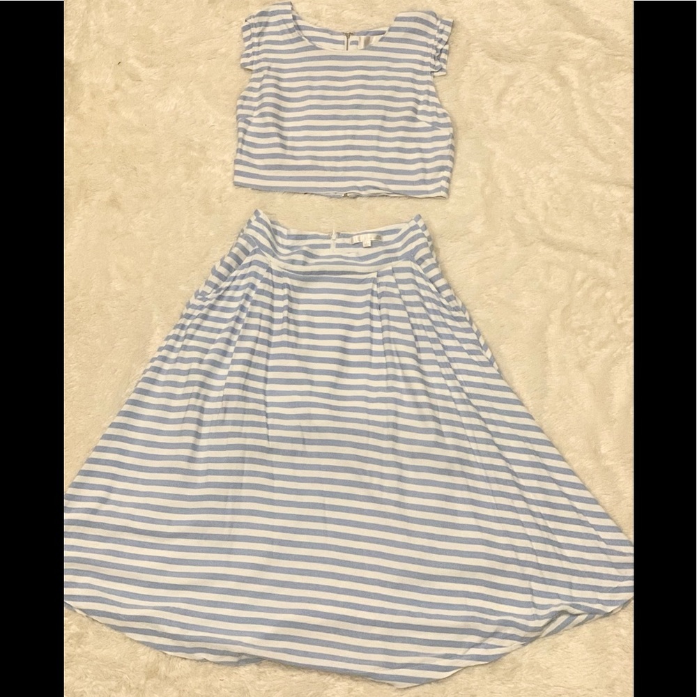 J.O.A. Los Angeles Two Piece Crop Top/Skirt Combo